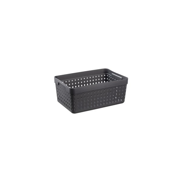 Corbeille de rangement noire pour bureau ou salle de bain XL Plast team
