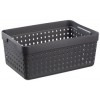 Corbeille de rangement noire pour bureau ou salle de bain XL Plast team