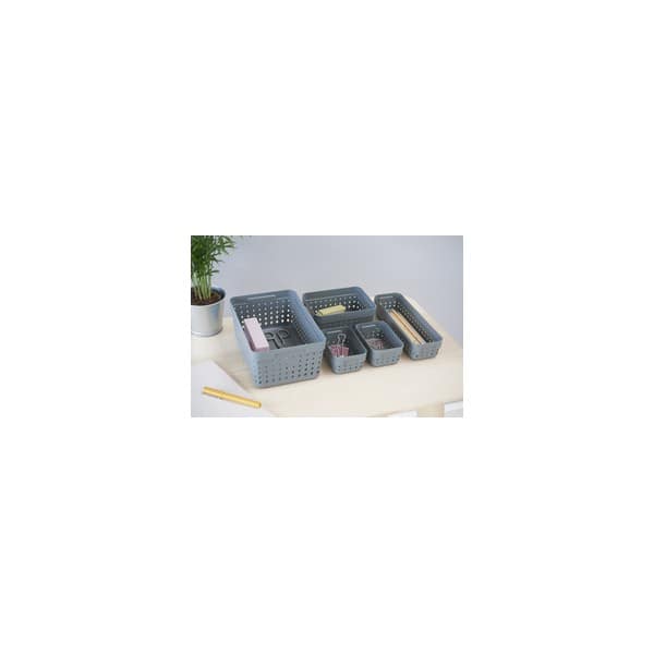 Corbeille de rangement noire pour bureau ou salle de bain XL PLAST TEAM