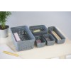 Corbeille de rangement noire pour bureau ou salle de bain XL PLAST TEAM