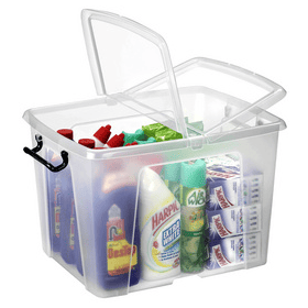 Boîte de rangement transparente avec couvercle papillon 65 litres CEP