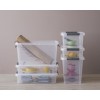 Boîte de rangement empilable avec clips de fermeture noirs 32 litres PLAST TEAM