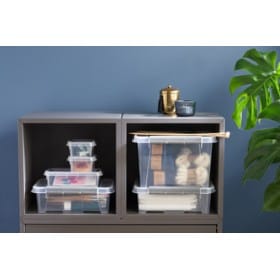 Petite Boîte de rangement 6 litres avec clips de fermeture noirs ProBox Plast team