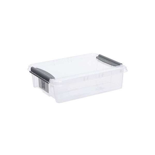 boite plate transparente en plastique avec couvercle et clips