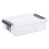 boite plate transparente en plastique avec couvercle et clips