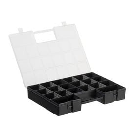 Boîte de rangement noire avec 12 compartiments Plast team