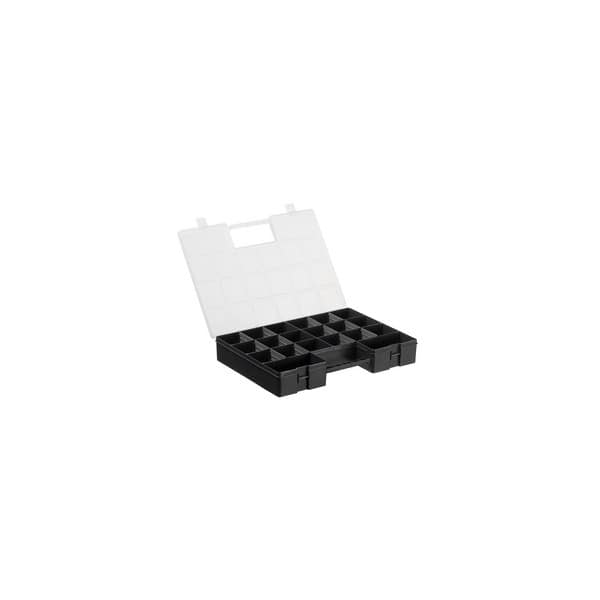 Boîte de rangement noire avec 12 compartiments Plast team