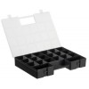Boîte de rangement noire avec 12 compartiments Plast team