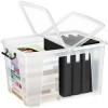Boîte de rangement 40 litres transparente avec couvercle papillon et poignées CEP