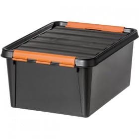 Boîte de rangement noire incassable 14 litres smartstore