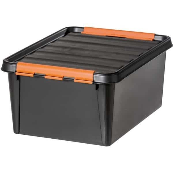 Boîte de rangement noire incassable 14 litres smartstore