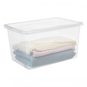 Grande Boîte de rangement empilable transparente pour ranger les serviettes
