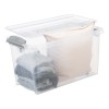 Grande Boîte de rangement transparente à roulettes 70 litres Plast team
