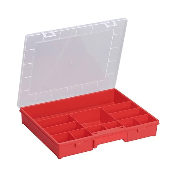 Boite rouge avec casiers