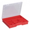 Boite rouge avec casiers