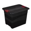 Boîte de rangement noire solide empilable 24 litres Keeeper
