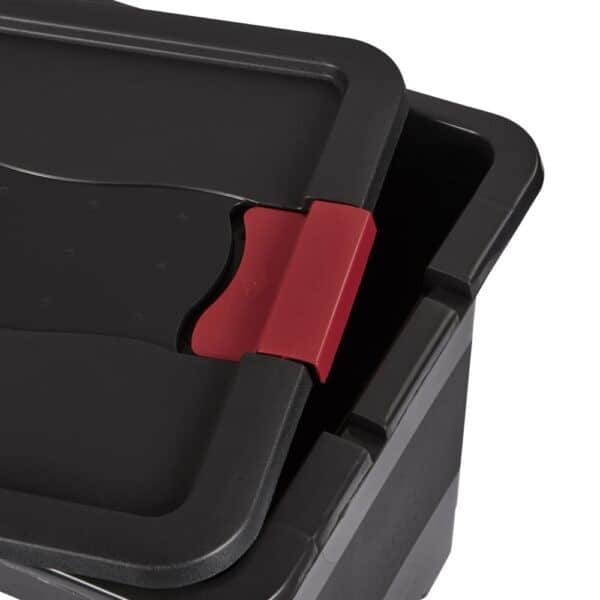 Boîte de rangement noire solide empilable 24 litres KEEEPER