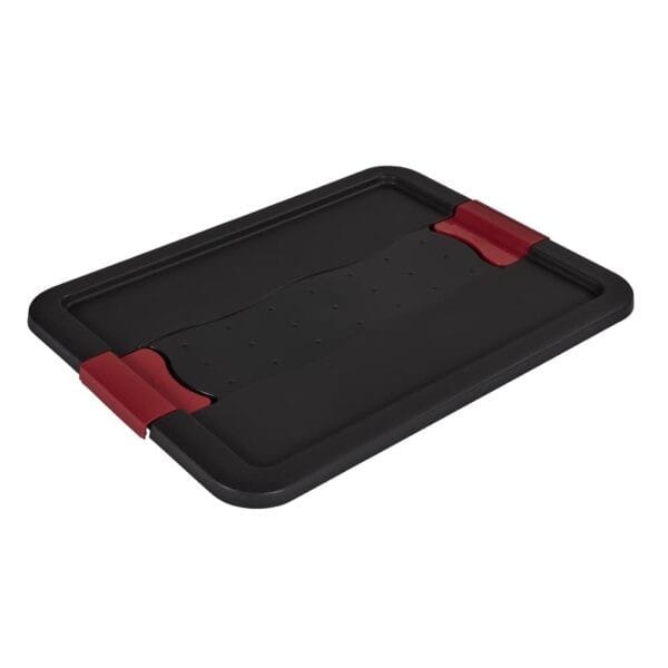 Boîte de rangement noire solide empilable 24 litres KEEEPER