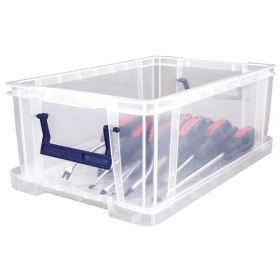 Lot de 4 Boîtes de rangement Transparentes A4 empilables