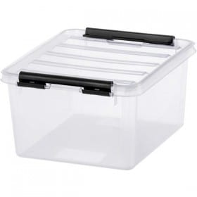 Boîte de rangement transparente avec couvercle empilable