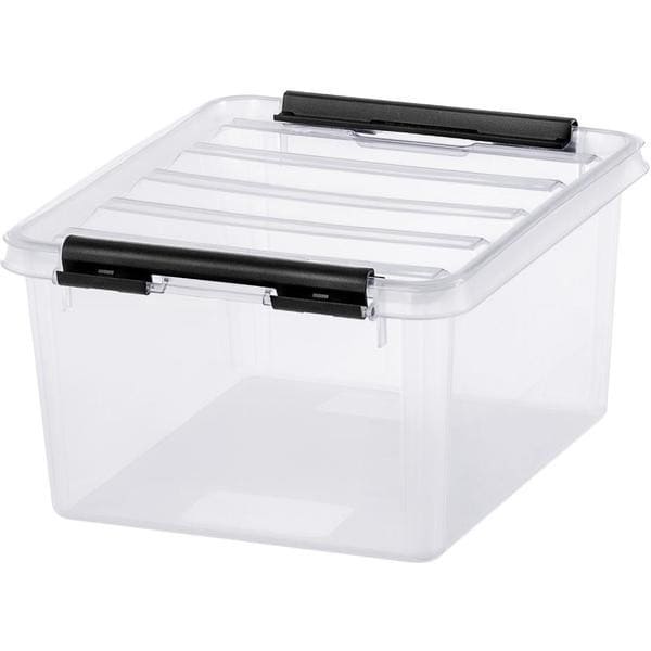 Boîte de rangement transparente avec couvercle empilable