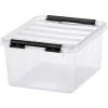 Boîte de rangement transparente avec couvercle empilable