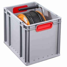 Caisse Euro Gerbable ProfiPlus EuroBox avec poignées rouge