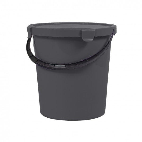 Seau pour cueillette gris avec couvercle 5 l Plast team