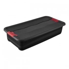 Boîte de rangement résistante plate noire 33 litres Keeeper