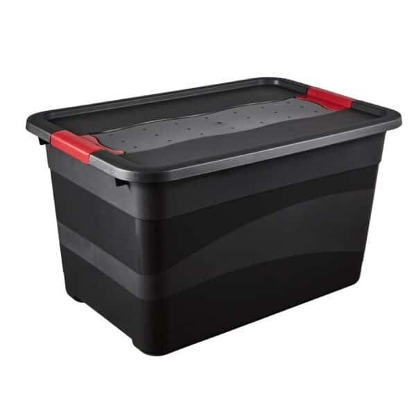 Boîte de rangement noire solide 52 litres Keeeper