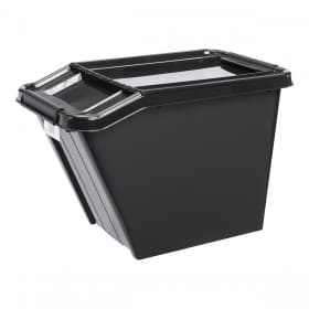 Bac de rangement noir 58 litres avec Couvercle Incliné Plast team