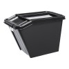 Bac de rangement noir 58 litres avec Couvercle Incliné Plast team