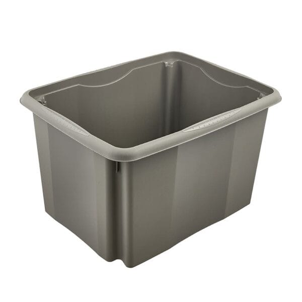Caisse de rangement grise en plastique recyclé 30 litres Keeeper