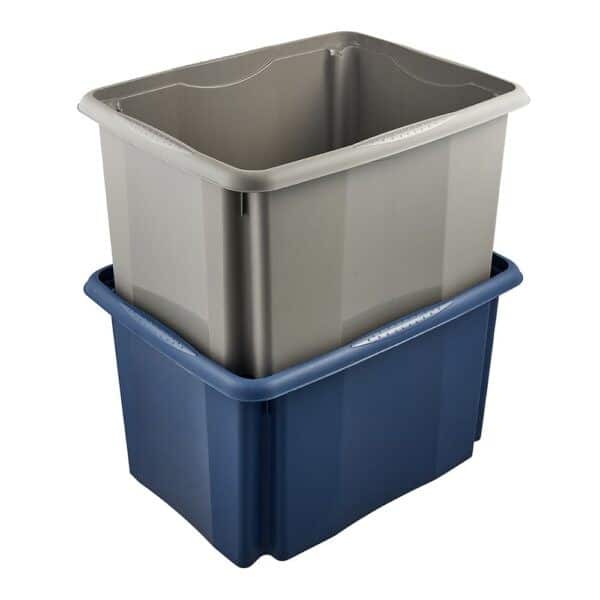 Caisse de rangement bleue en plastique recyclé 30 litres KEEEPER