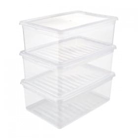 Lot de 3 boîtes de rangement Spécial Chaussures Vêtements 11 litres Keeeper