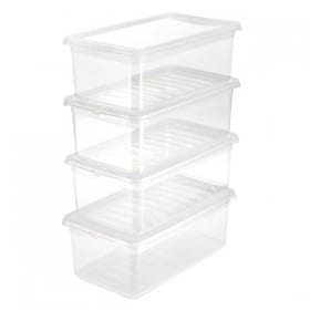 Lot de 4 boîtes de rangement pour Chaussures ou Vêtements 5,6 litres Keeeper