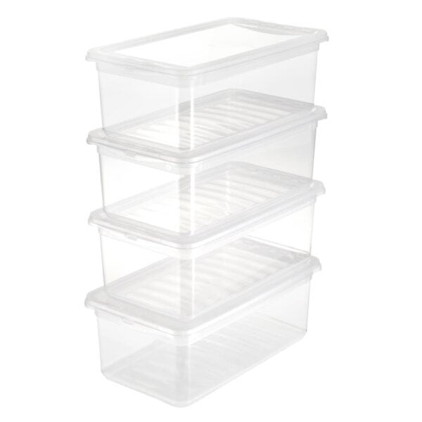 Lot de 4 boîtes de rangement pour Chaussures ou Vêtements 5,6 litres Keeeper