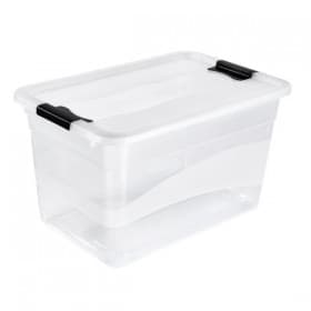 Grande malle de rangement transparente avec couvercle