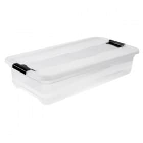Grande Boîte plate de rangement transparente 33 litres Keeeper