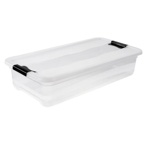 Grande Boîte plate de rangement transparente 33 litres Keeeper
