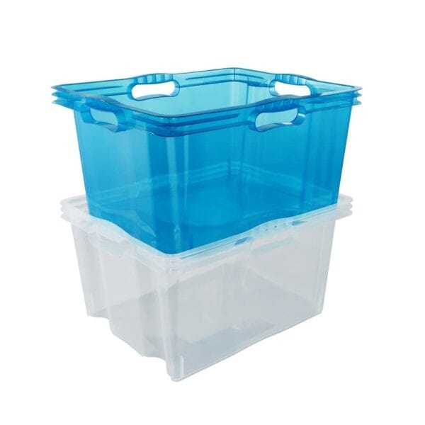 Caisse de rangement solide transparente 24 litres KEEEPER