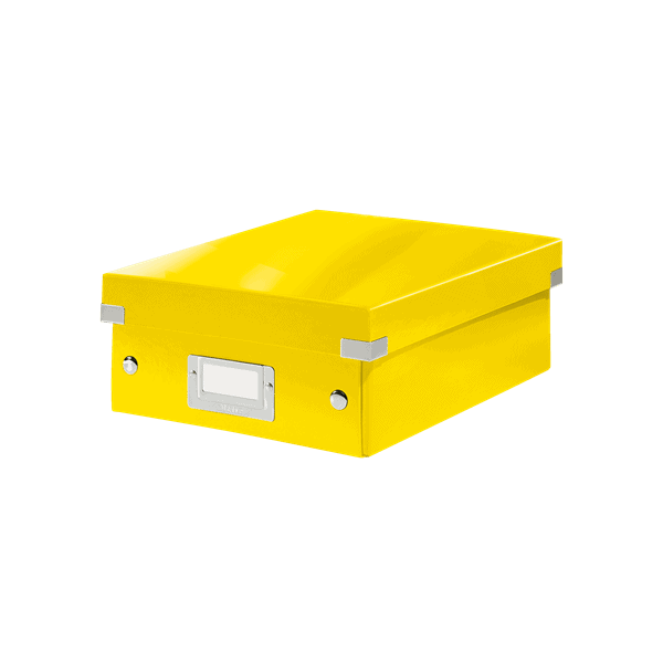 Boîte plate jaune en Carton à compartiments