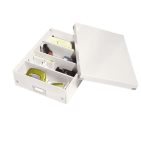 Boîte carton compartimentée multi usages avec couvercle LEITZ
