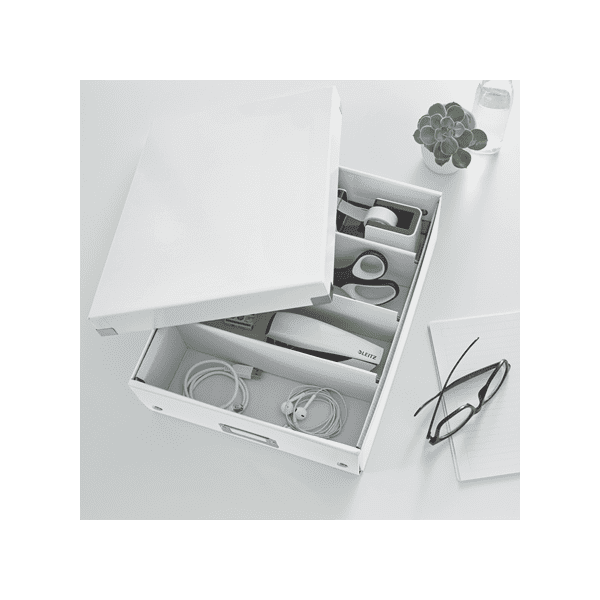 Boîte carton compartimentée multi usages avec couvercle LEITZ