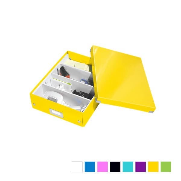 Boîte carton compartimentée multi usages avec couvercle Leitz