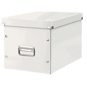 Grand Cube de rangement en Carton avec couvercle blanc