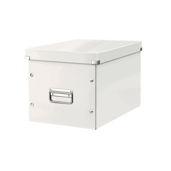 Grand Cube de rangement en Carton avec couvercle blanc