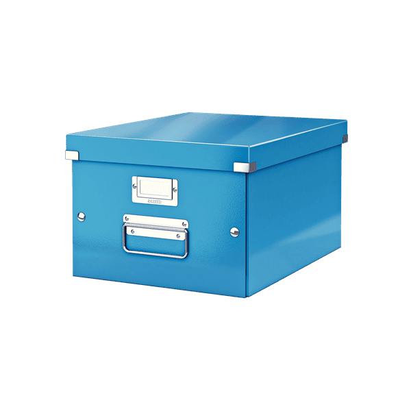 Boîte de rangement en carton Taille Moyenne Bleue