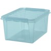 Boîte de rangement bleue avec couvercle