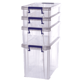 Lot de 4 Boîtes de rangement Professionnelles 2 x 5,5 l / 1 x 10 l / 1 x 18,5 l FELLOWES